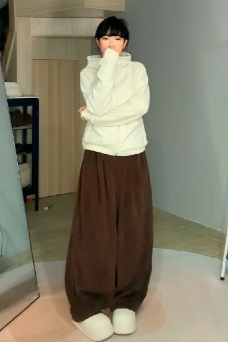 High-Waisted Wide-Leg Knit Pants