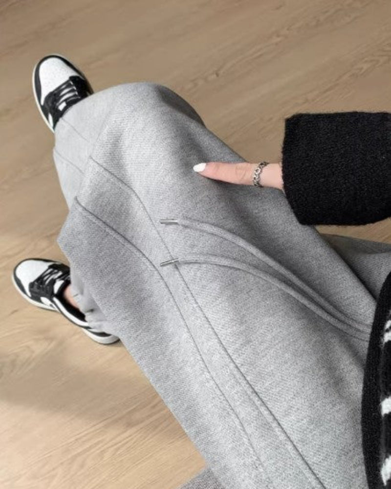 High-Waisted Fleece Wide-Leg Pants