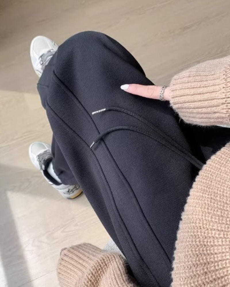 High-Waisted Fleece Wide-Leg Pants