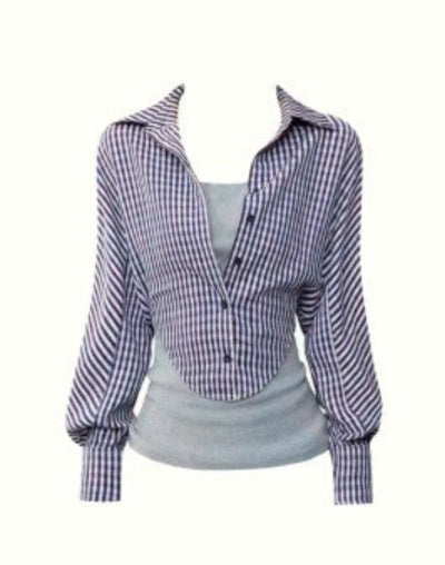 Women's Plaid Layered Polo Shirt