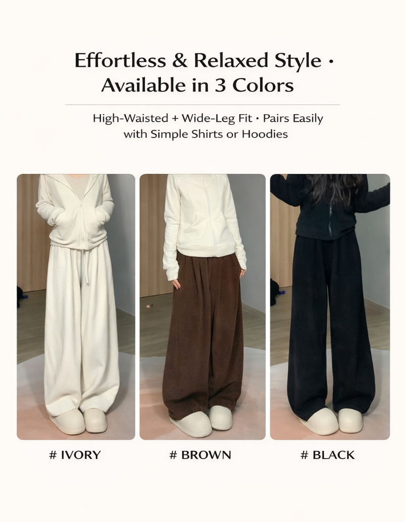 High-Waisted Wide-Leg Knit Pants