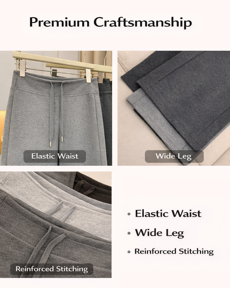 High-Waisted Straight Wide-Leg Sweatpants