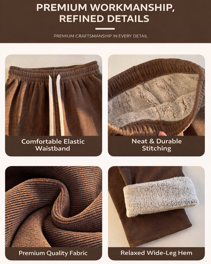 Winter Fleece Wide-Leg Pants