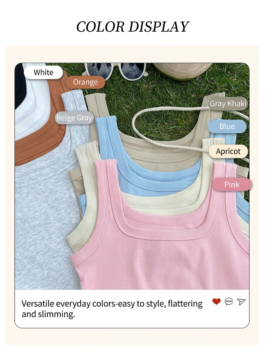 Solid Color Sleeveless Camisole Top