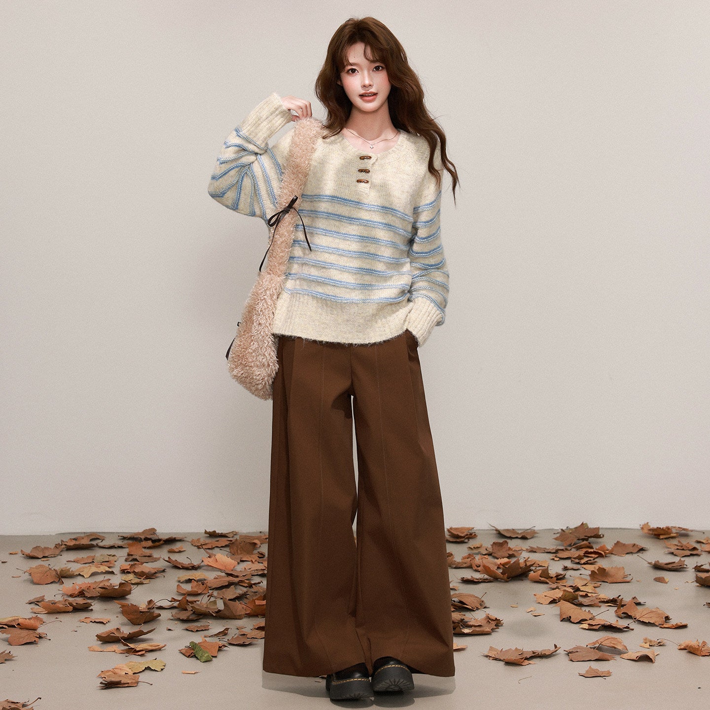 Korean Knit Set - Sweater & Cargo Pants