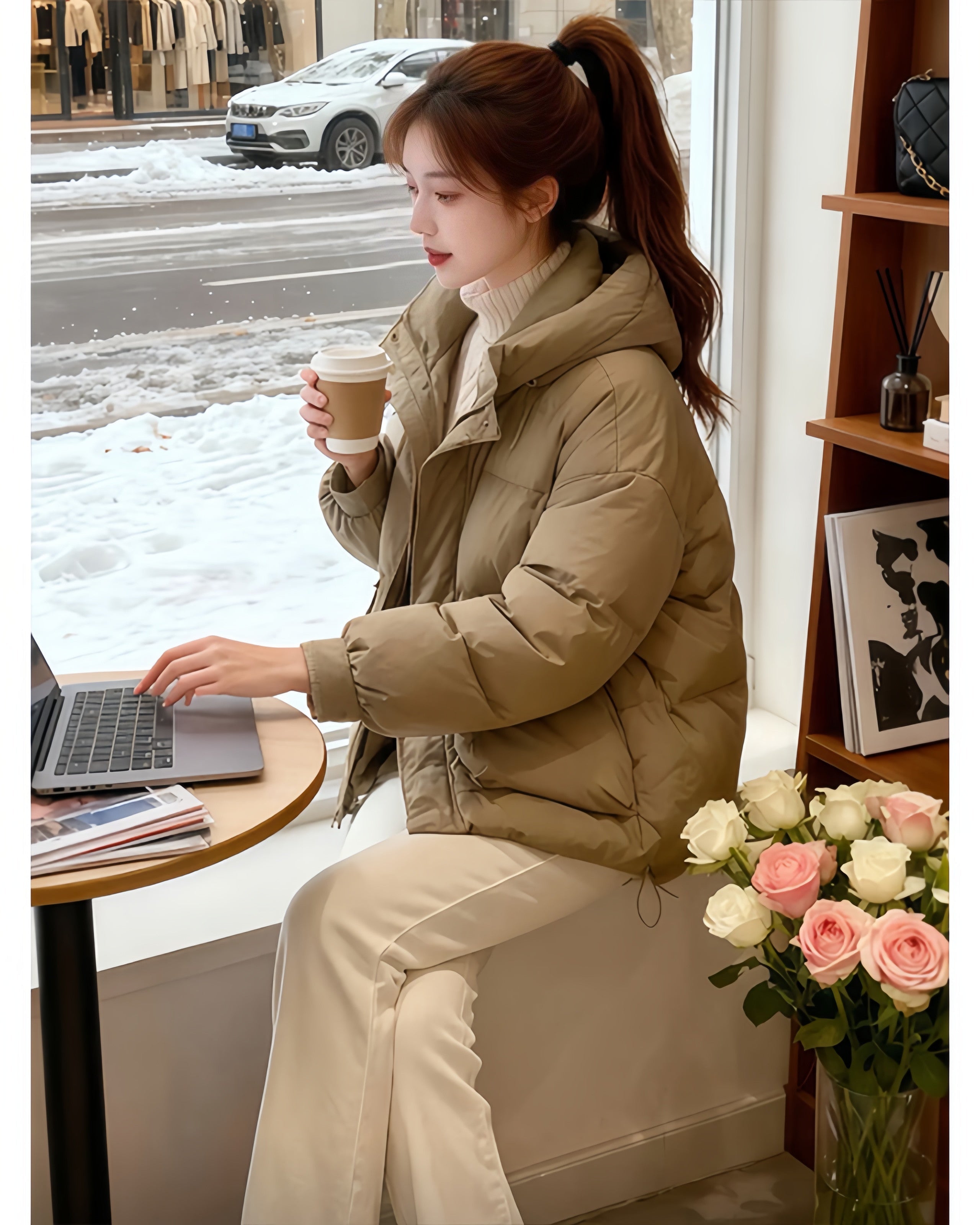 Hooded Puffer Jacket Winter Short