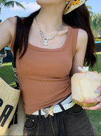 Solid Color Sleeveless Camisole Top