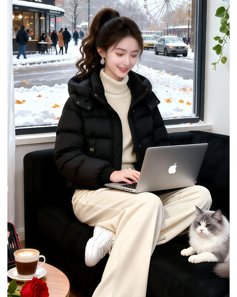 Short Hooded Puffer Jacket