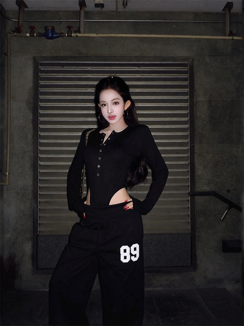 Women's Grey Two-Piece Set – Top & Slacks