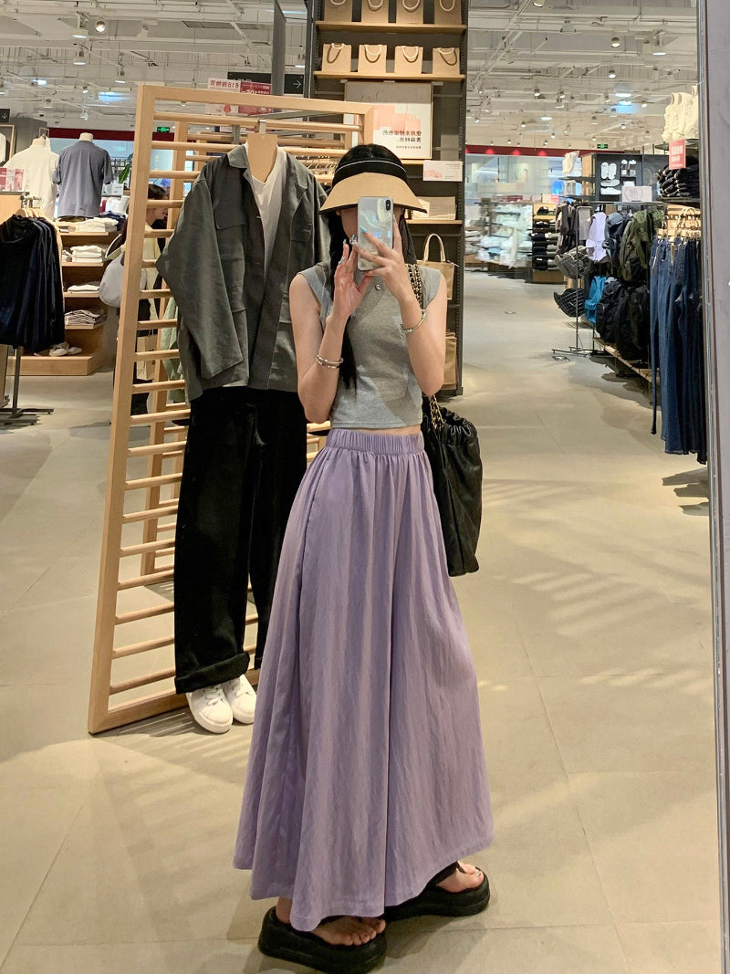 Women’s Gray Yamamoto-Style Wide-Leg Pants – 2026 Spring/Fall High-Drape Straight Trousers