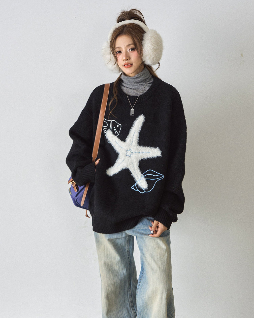 Starfish Mink Sweater - Korean Oversized Knit