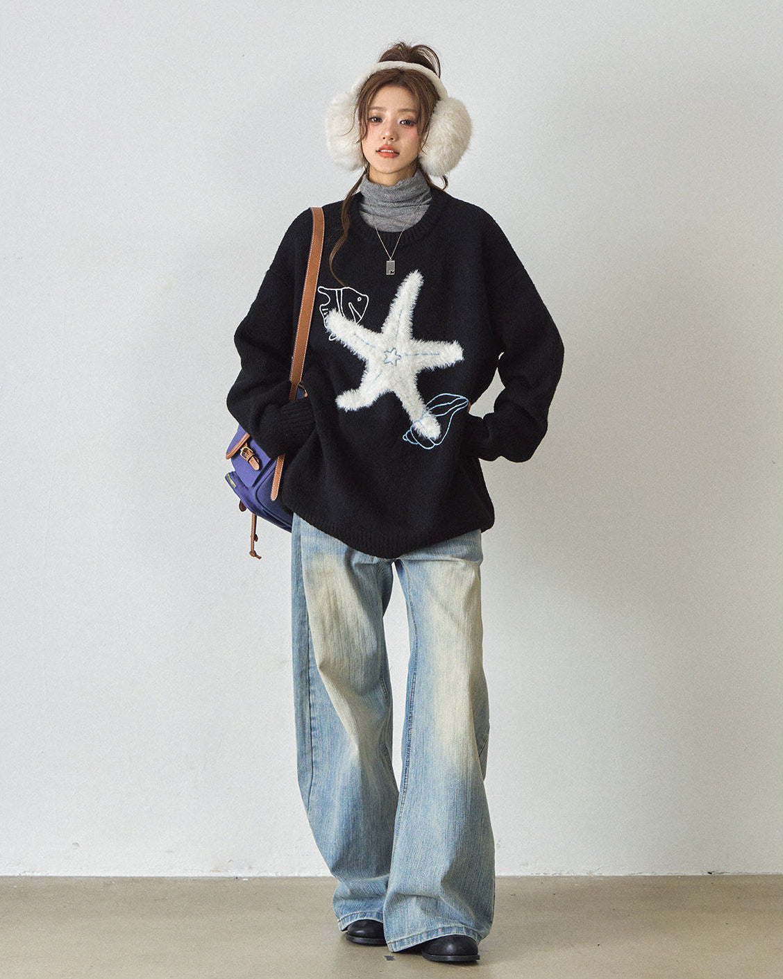 Starfish Mink Sweater - Korean Oversized Knit
