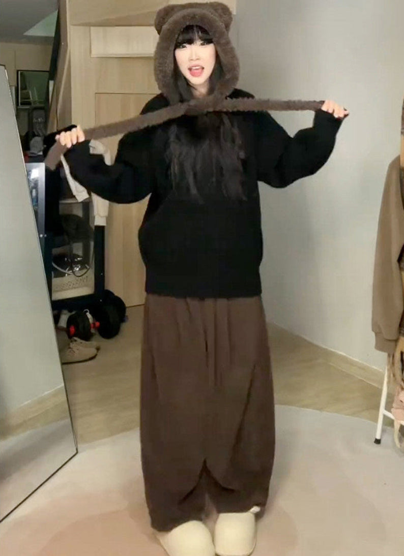 High-Waisted Wide-Leg Knit Pants