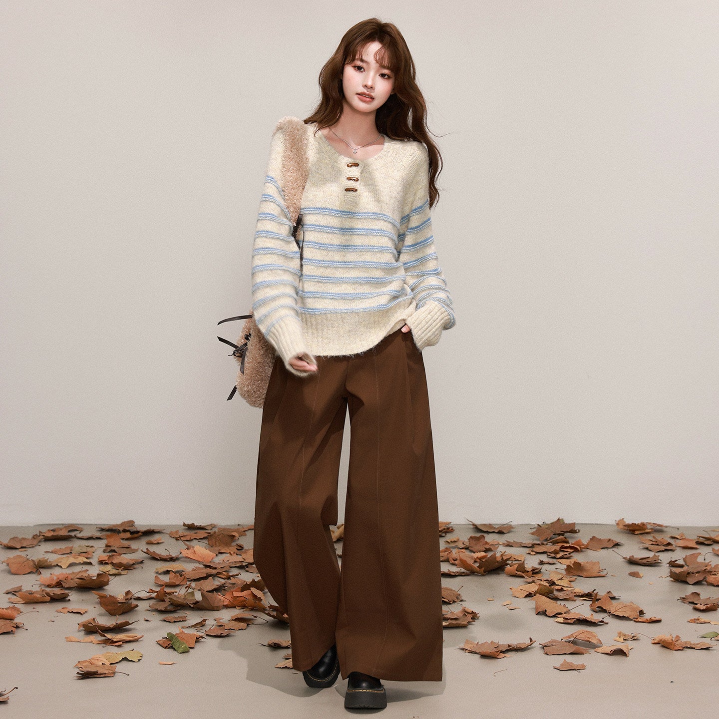 Korean Knit Set - Sweater & Cargo Pants