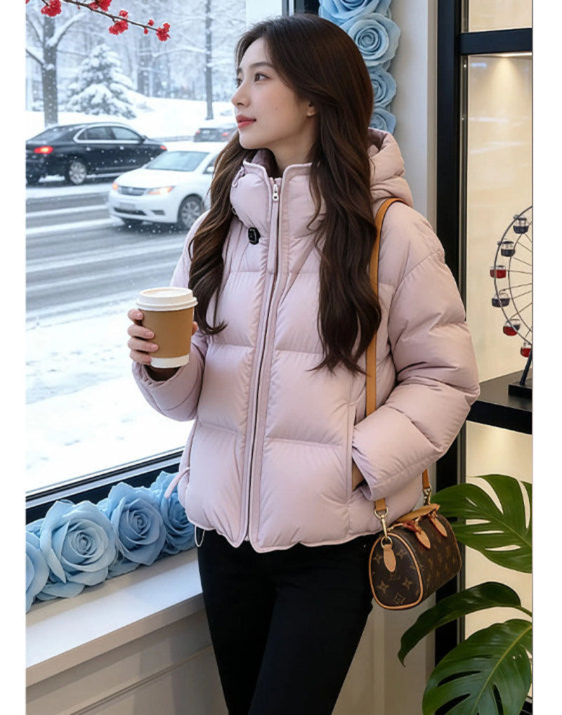 Short Hooded Puffer Jacket Winter