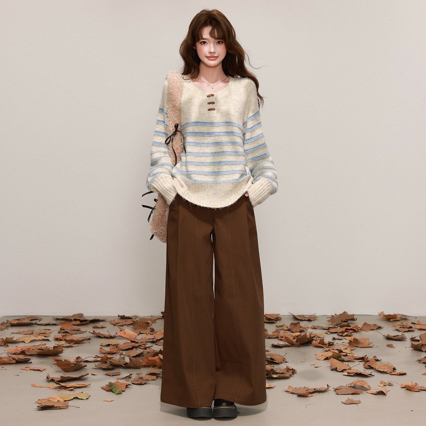 Korean Knit Set - Sweater & Cargo Pants