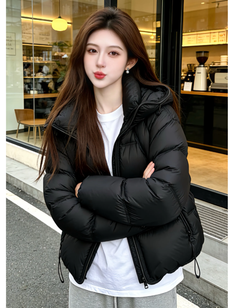 Short Hooded Puffer Jacket Winter