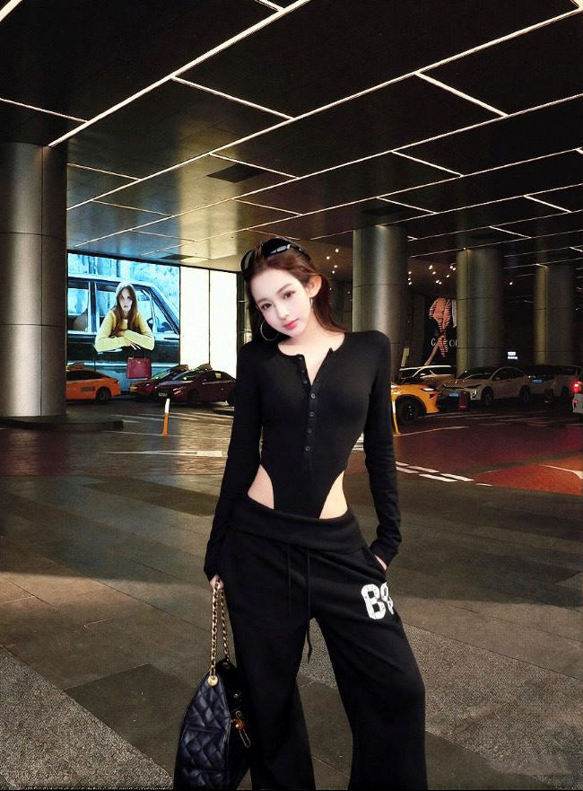 Women's Grey Two-Piece Set – Top & Slacks