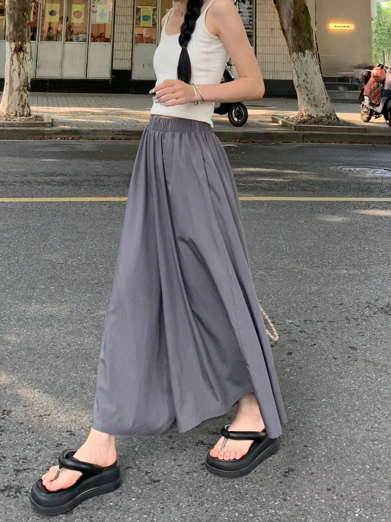 Women’s Gray Yamamoto-Style Wide-Leg Pants – 2026 Spring/Fall High-Drape Straight Trousers