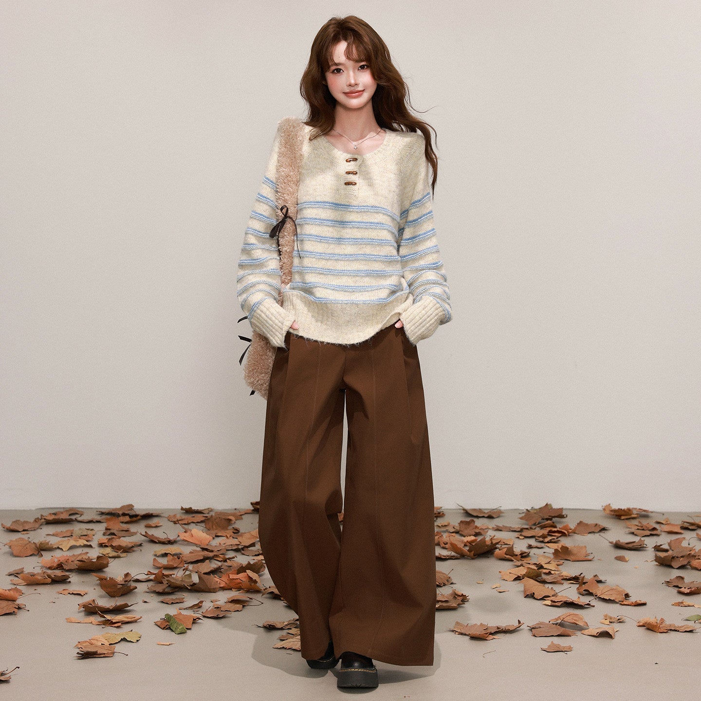 Korean Knit Set - Sweater & Cargo Pants