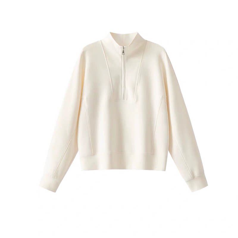 Half-Zip Loose-Fit Casual Pullover