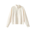 Half-Zip Loose-Fit Casual Pullover