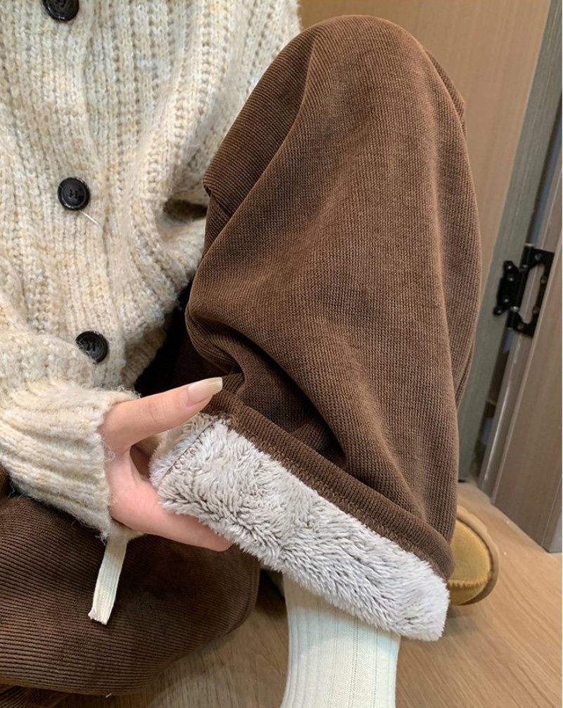 Winter Fleece Wide-Leg Pants