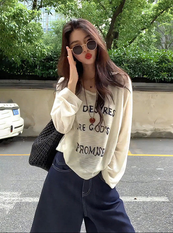 White Sunscreen Long-Sleeve Top