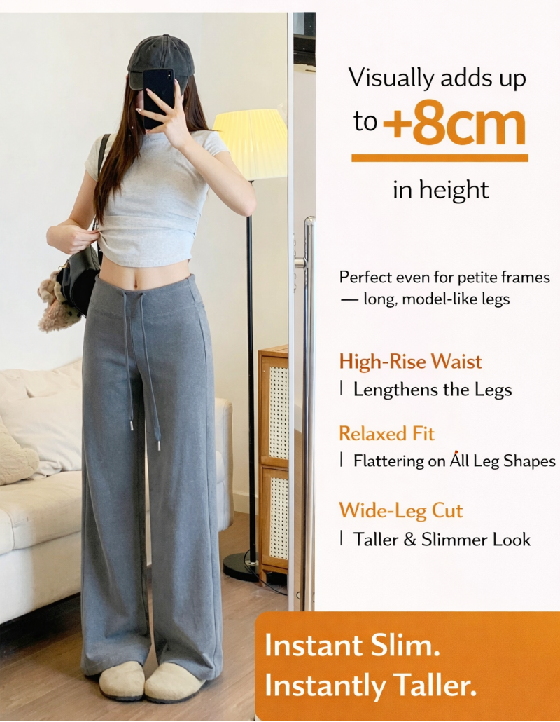 High-Waisted Straight Wide-Leg Sweatpants